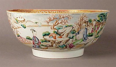 Lot 199 - Export Mandarin Palette Porcelain Punch Bowl...