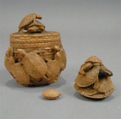Lot 94 - Pale Boxwood Tonkotsu, Ojime and Netsuke Meiji...