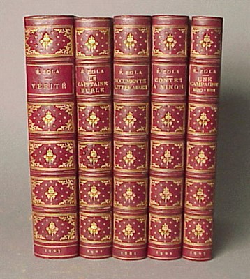 Lot 76 - [BINDING] ZOLA, EMILE Works 26 vols. Small 8vo,...