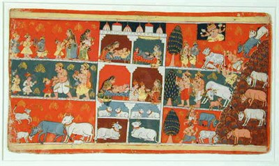 Lot 8 - Illuminated Page of the Life of Krishna...