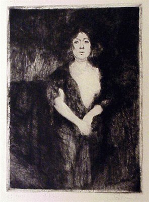 Lot 27 - Albert Besnard LE MODELE AU MANTEAU NOIR (D....