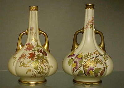 Lot 637 - Group of Four Royal Worcester Gilt-Decorated...