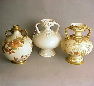 Lot 808 - Group of Five Royal Worcester Gilt-Decorated...