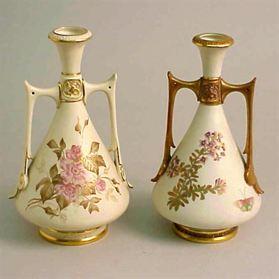 Lot 806 - Group of Five Royal Worcester Gilt-Decorated...