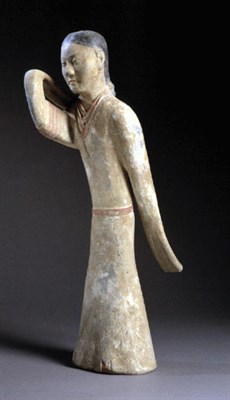 Lot 157 - Painted Gray Pottery Changxiu Dancer Western...