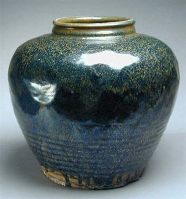 Lot 229 - Large Chinese Oil Spot Storage Jar Yuan/Ming...