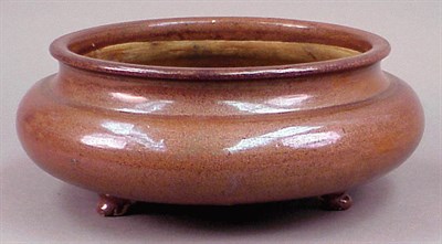 Lot 77A - Chinese Red Teadust Tripod Censer Late Ming...