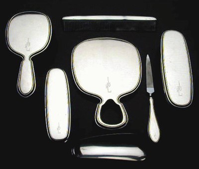 Lot 15 - Gorham Sterling Silver Dresser Set Comprising...
