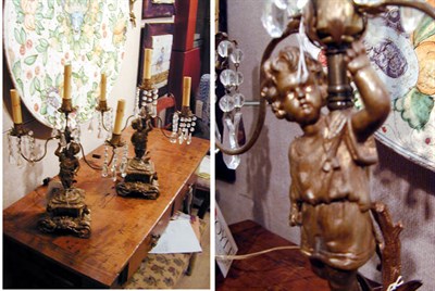 Lot 496 - Pair of Louis XVI Style Gilt-Metal Three-Light...