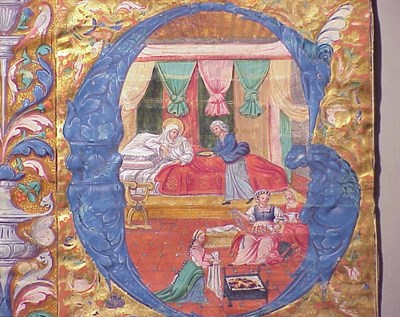 Lot 12 - [MANUSCRIPT ILLUMINATION] Large initial "G"...