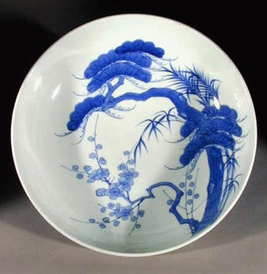 Lot 32 - Large Blue and White Nabeshima Footed Dish...