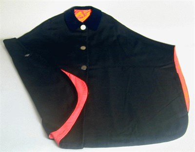 Lot 7 - Gentleman's Black Wool Formal Cape With red...