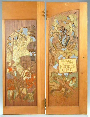 Lot 85 - Set of Eight Carved and Polychrome Wood Panels...