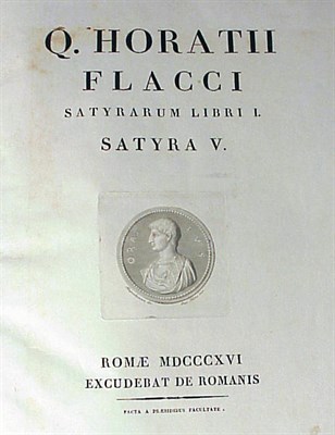 Lot 324 - HORACE Satyrarum libri I. Satyra V 19 engraved...