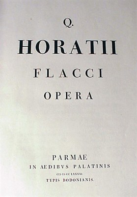 Lot 79 - [BODONI PRESS] HORACE Opera Folio, full...