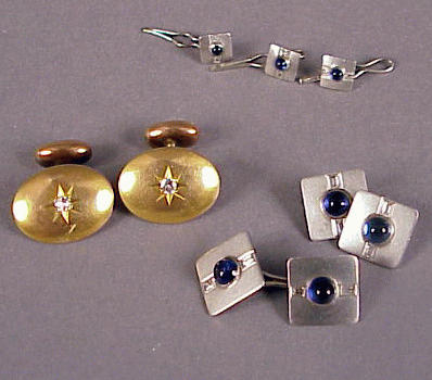 Lot 10 - Two Pairs of Cufflinks and Three Studs...