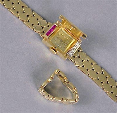 Lot 49 - Lady's Gold, Diamond and Ruby Wristwatch and a...