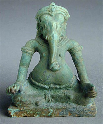 Lot 20B - Rare Khmer Bronze Figure of Ganesha 12th/13th...
