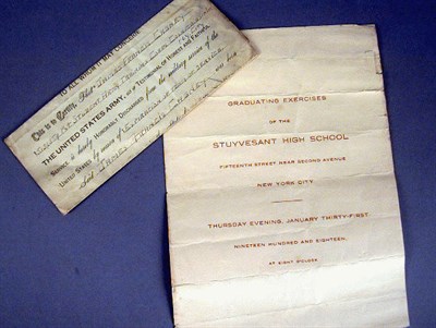 Lot 90 - Stuyvesant High School Graduating Exercises...