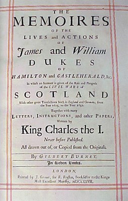 Lot 82 - BURNET, GILBERT The Memoires of the Lives and...