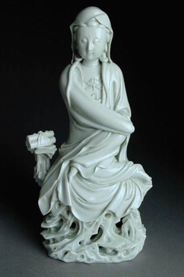 Lot 226 - Strongly-Modeled Dehua White Porcelain Figure...
