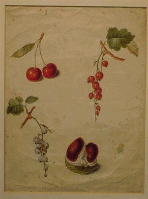 Lot 37 - Continental School 18th Century CHERRIES,...