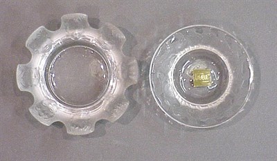 Lot 459 - Group of Five Lalique Ashtrays Each in clear...