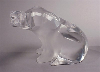 Lot 441 - Lalique Chat Assis Figurine In frosted glass....