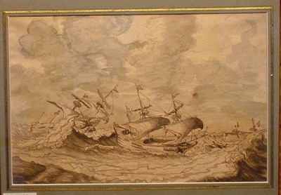 Lot 4 - Circle of Ludolf Backhuisen SHIPS IN ROUGH...