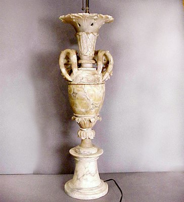 Lot 227 - Reticulated Alabaster Urn Mounted as a Lamp