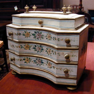 Lot 321 - Italian Painted Wood Diminutive Chest