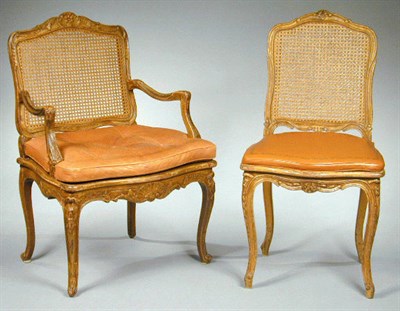 Lot 562 - Set of Six Louis XV Style Carved Beechwood...