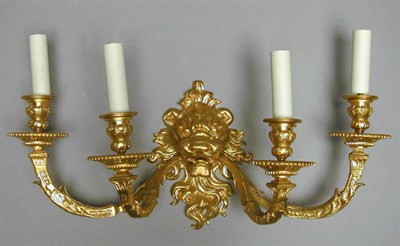 Lot 237 - Pair of Rococo Style Gilt-Bronze Four-Light...