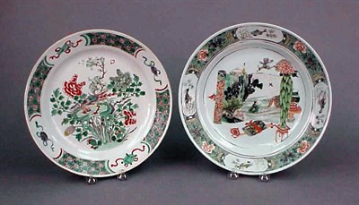 Lot 216 - Two Famille Verte Porcelain Dishes of a...