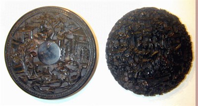 Lot 253 - Chinese Export Carved Circular Tortoise Shell...