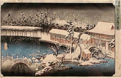 Lot 72 - Hiroshige. Toto Meisho, Kamedo Tenmangu; good...