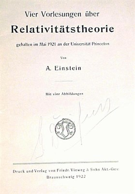 Lot 131 - [PHYSICS] EINSTEIN, ALBERT Vier Vorlesungen...