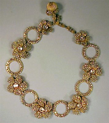 Lot 223 - Miriam Haskell Rhinestone Necklace Alternating...