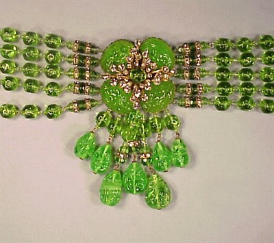 Lot 236 - Miriam Haskell Green Choker Lime green bead...