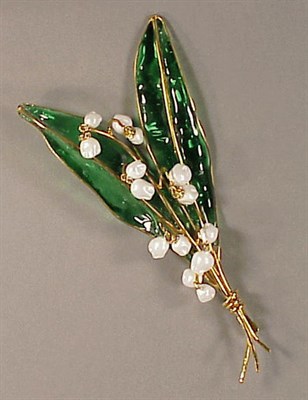 Lot 227 - Gripoix Lily of the Valley Pin For Christian...