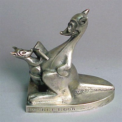 Lot 644 - Silvered Bronze Group Depicting a kangaroo...
