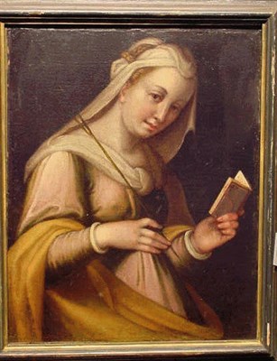 Lot 69 - Flemish School 16th Century SAINT WITH BOOK...