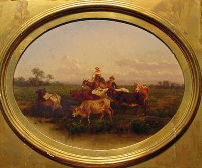 Lot 55 - Antonio Milone Italian, 19th century LANDSCAPE...