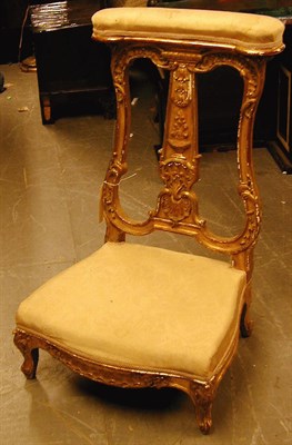 Lot 619 - Louis XV Style Gilt Carved Wood Prie Dieu With...