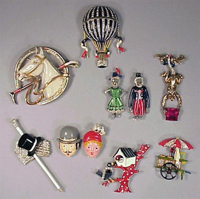 Lot 144 - Group of Trifari Enamel Figural Pins...