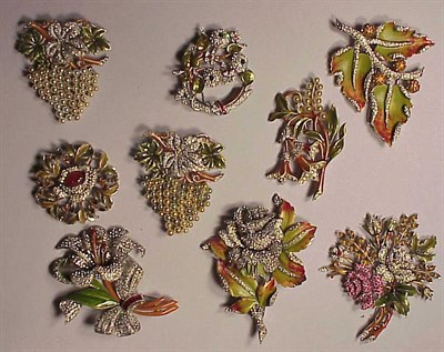 Lot 192 - Group of Autumn Flower Pins Probably Dujay...