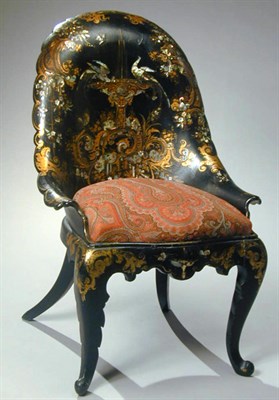 Lot 759 - Regency Papier Mache Side Chair With a curved...