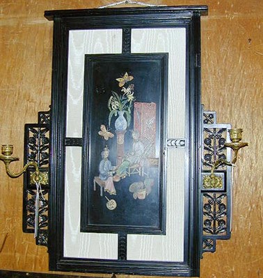 Lot 448 - Aesthetic Movement Ebonized Two-Light Sconce...