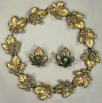 Lot 226 - Miriam Haskell Oak Leaf Suite 1950s Comprising...