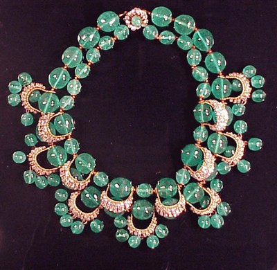 Lot 234 - Miriam Haskell Green Bead Necklace Two strands,...